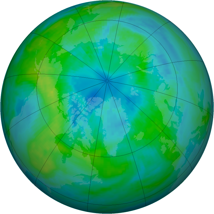 Arctic ozone map for 05 October 1991